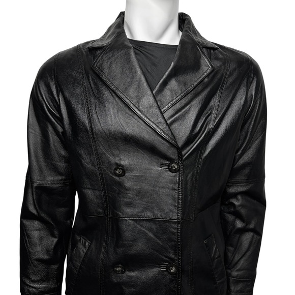 Lee Other - Lee Outerwear Double Breasted Genuine Leather Car Coat Quilted Lining Mens Small